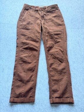 Anthropologie The Wanderer Women’s Utility Pants Rust Orange Straight Leg Sz 28